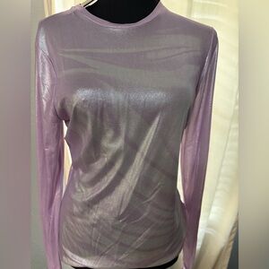 AFRM Lavender Sheer Long Sleeve Top